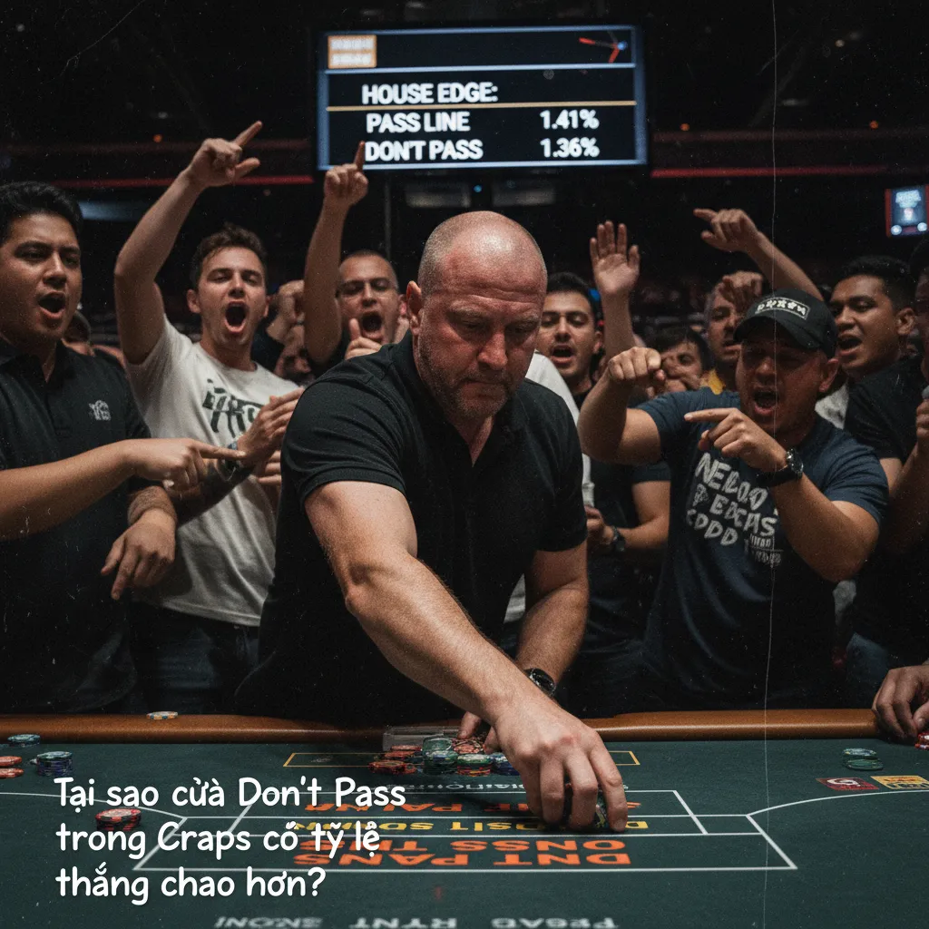 Bố cục bàn cược Craps với các khu vực Pass Line và Don
