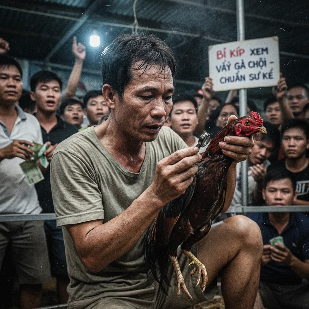 Đầu mặt và mỏ của một gà chọi chuẩn